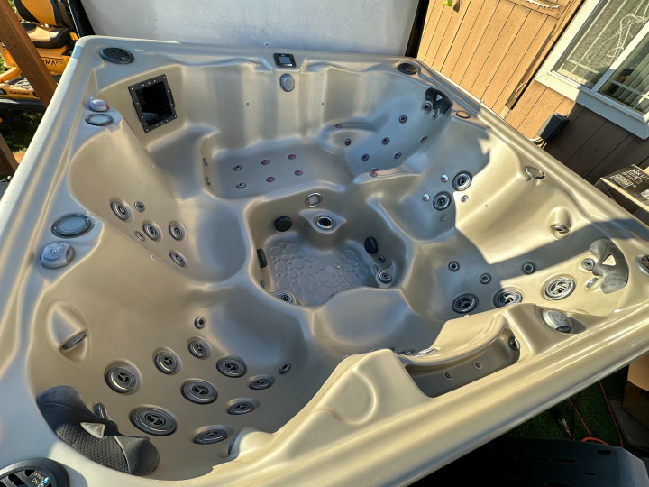 outdoor jacuzzi evening